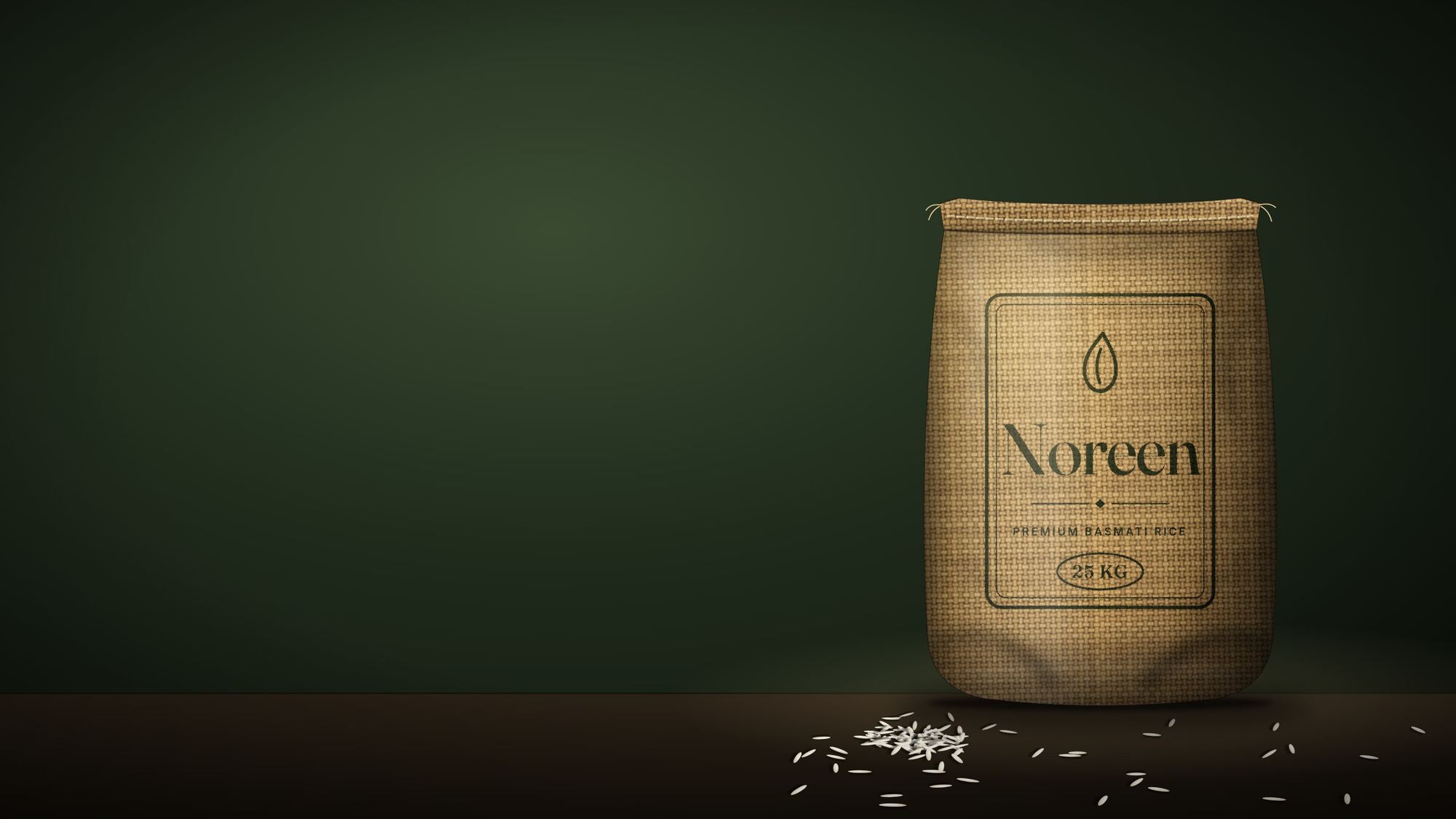 A 25 kg jute sack printed with the Noreen mark