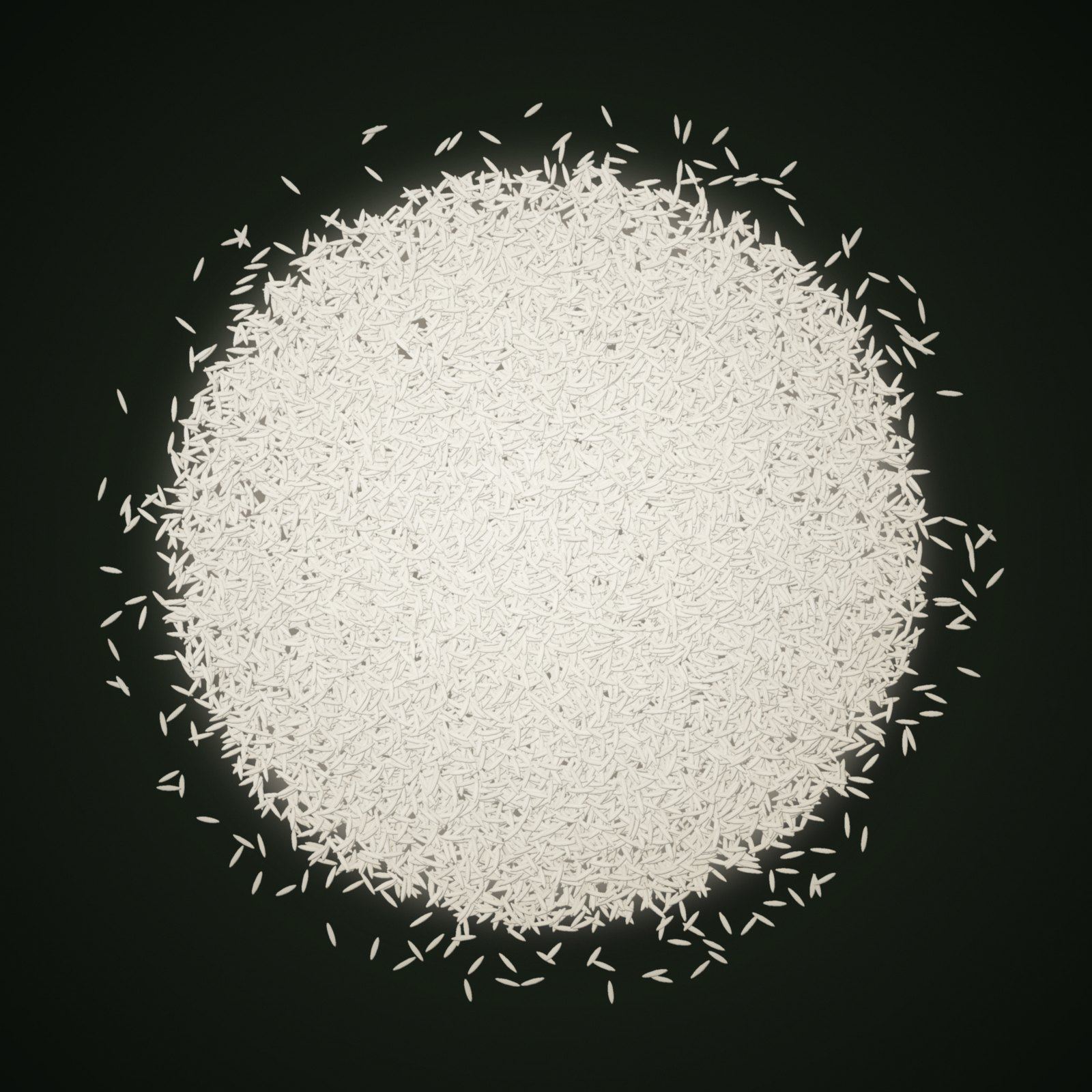 A heap of 1718 Basmati Rice grains